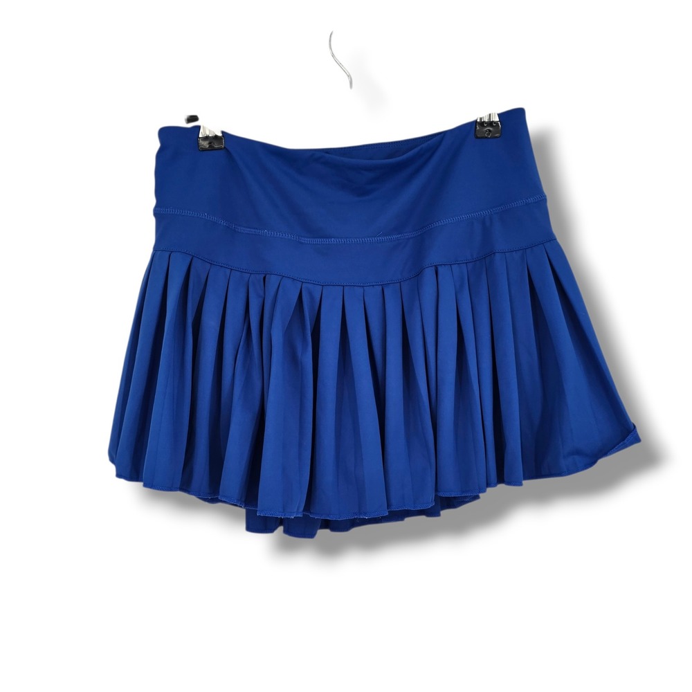 GOLDHINGE Royal Blue Pleated Tennis Skort with Pockets Womens Large Activewear
